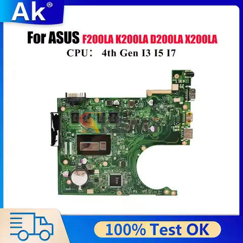 X200LA Laptop Motherboard For ASUS VivoBook X200LA F200LA K200LA D200LA X200L Notebook Mainboard Wit