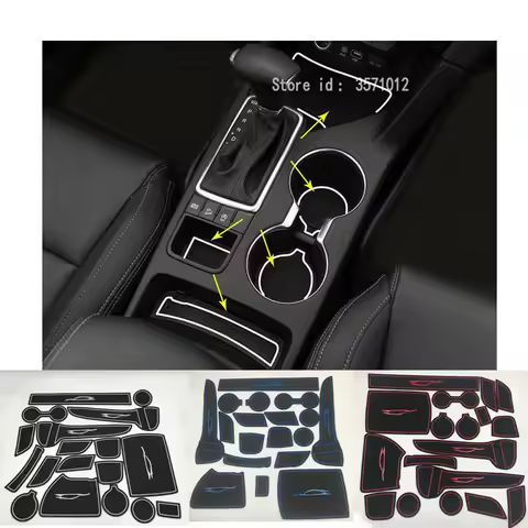 Car Groove Gate Slot Armrest Storage Rubber Non-Slip Mats Mat Inner Stick Door Pad/Cup 18PCs For Kia