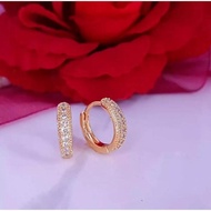 MAWAR WOMEN'S JEWELRY GOLD EARRINGS 2gm/375K CLIP BEAUTIFUL ROSE GEM NEWEST WITH GOLD NOTES FROM THE