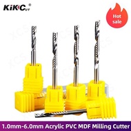 1PCS Tungsten Carbide Cutter 5A Carbide Single Flute PVC Acrylic Spiral Milling Cutter 1.0mm-6.0mm