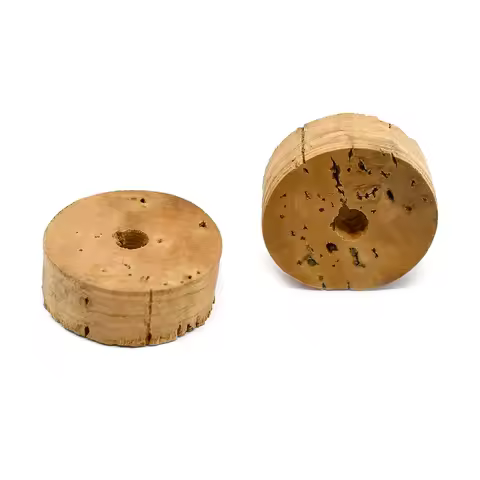 6Pcs AAA Grade Cork Ring Burl Brown 1.2x0.4x0.2inch with a Hole Fishing Rod Repair Components