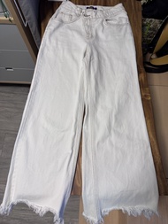 Odd eye 白色闊腿牛仔褲