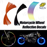 【SG】16 Strips Motorcycle 17 Inch Wheel Sticker Reflective Decals Rim Tape Bike Car Styling