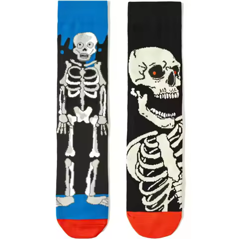 New Funky Skull Socks Men Tiger Cartoon Alien Novelty Hip Hop Orange Crazy Trend Socks Gift