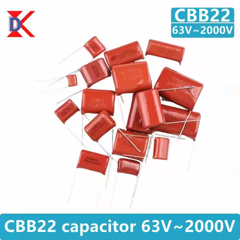10PCS CBB22 Polypropylene Film Capacitor Brand New 63V 100V 250V 400V 630V 1600V 2000V Full Series 1