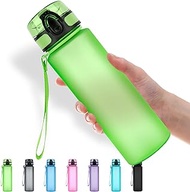 ZOMAKE Sports Water Bottle Lightweight Leakproof - 25Oz Wide Mouth BPA Free Non-Toxic Portable Water Bottle with Strap for Gym, Office, School and Fitness Double Lock (Green)