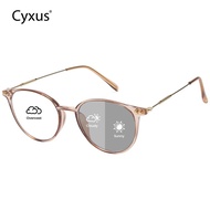 Cyxus Anti-blue Light Progressive Multifocal Photochromic Round-frame Minimalist Style Reading Glass