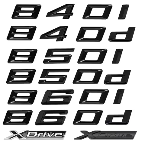 3D ABS Car Tail Rear Trunk Letter 840i 850i 860i 840d 850d 860d Logo Emblem Styling Sticker For BMW 