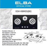 ELBA Dapur Gas Stove EGH-K8842G(BK)/8843G(BK)/8742G(BK) Glass Stove Kitchen Hob Stove Kitchen Applia
