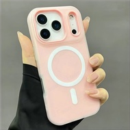 เคสโทรศัพท์ 2 in 1 สีลูกกวาดแม่เหล็กสุดหรู สำหรับ iphone 16 15 14 Plus 17 Pro Max 16e Air แม่เหล็ก เ