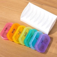 QQMALL Pill Box Weekly 7 Days Vitamin Packaging Rainbow color Medicine Storage Pill Case