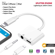 (SUPPORT Open MIC) ADAPTER LIGHTNING to JACK 3.5MM IPHONE AUDIO JACK DUAL CONNECTOR | Iphone SPLITTE