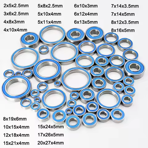 4pcs Rubber seal 2RS Miniature ball Bearings 2x6x3 3x9x4 4x8x3 5x8x2.5 4x10x4 5x10x4 5x11x4 6x12x4 1