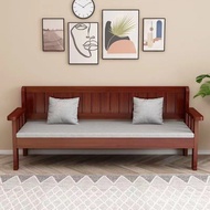 Modern Simple Living Room Balcony Solid Wood Small Apartment New Chinese Bench Bedroom Backrest Sofa