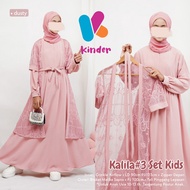 KALILA Maxi Dress Gamis Abaya Crinkle Airflow mix Brukat Malika Sapto Inner Outer Anak Perempuan Rem