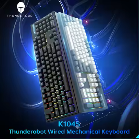 Thunderobot K104S Mechanical Keyboard Full-Size 104 Keys Wired Gaming Keyboard With RGB Backlight AB