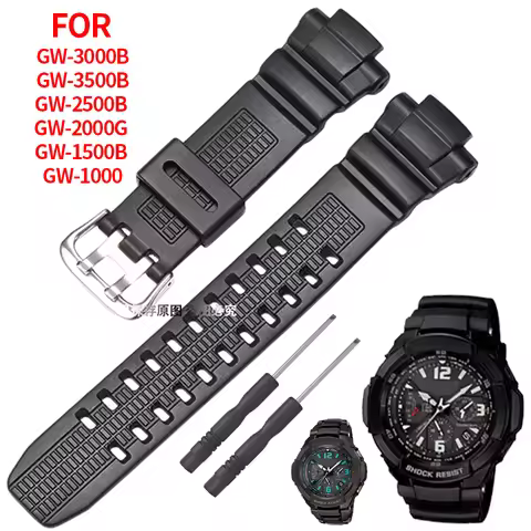 Black Resin Watchband For GW-2000 GW-3500B GW-3000B G-1200B G-1250B Wristband Silicone Watch Bracele