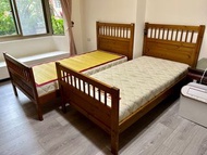 IKEA 單人床+訂製偏硬單面涼蓆床墊 2組