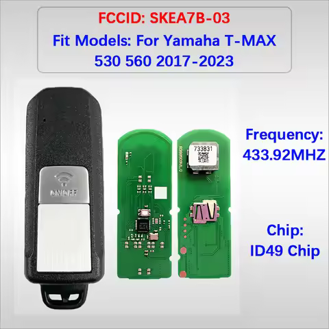 MK0028 Aftermarket Smart Remote Key FCC SKEA7B-03 PN B2T-H6261-01 ID49 Chip 433MHz For Yamaha T-MAX 