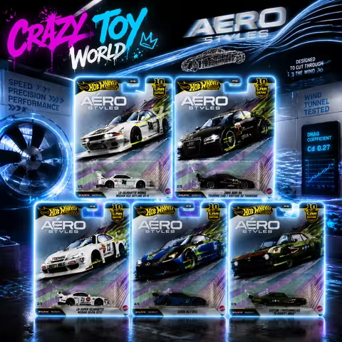 Hot Wheels Premium FPY86-U Aero Styles Series,Chevy Nova Nissan R32 Audi A4 Lexus,1:64 Alloy Cars, D