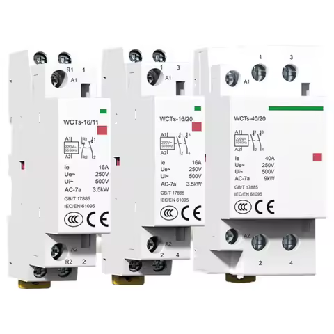 Din Rail Mounted Household Modular AC Contactor for Smart Home House Hotel AC220V 2P 16A 20A 25A 2NC