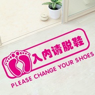 Please Take Off Your Shoes Signage / Sila Tanggalkan Kasut PVC Floor Sticker 入内请脱鞋提示牌 装饰墙贴纸D4