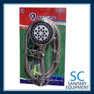 3-System Water Shower Head Model 032 With Stainless Steel Hose Complete Set
