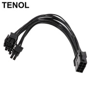 [TENOL] CPU 8-pin to 8+4pin Connector Power Supply Converter Cable Wire Black 20cm
