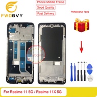 FWDGVY สำหรับ Realme 11 5G / Realme 11X 5G ขอบโครงหน้ากากกลางเครื่องรองรับหน้าจอ LCD แผ่นปิดตรงกลาง