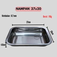 Stainless Steel Square Tray Size 27x20x4.8 36x27x4.8 40x30x4.8 60x40x4.8