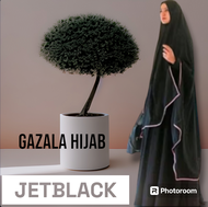 Khimar Jumbo JETBLACK Hitam Pekat model belah samping bahan Jetblack MTH Leuwitex