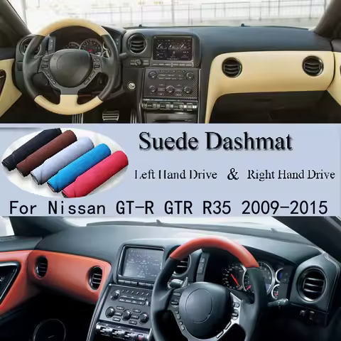 For Nissan GT-R GTR R35 2009 2010 2011-2015 Suede Leather Dashmat Dash Mat Cover Dashboard Pad Carpe