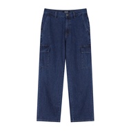 Giordano Mens Relaxed Denim Cargo Pants (Blue Classics) 01115030002 กางเกงขายาวผู้ชาย กางเกงจิออดาโน