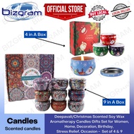 Deepavali/Christmas Scented Soy Wax Aromatherapy Candles Gifts Set, Home, Decoration, Birthday, Stress Relief, Occasion