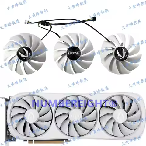 New GPU Fan Cooler For ZOTAC RTX4070ti 4070tiS Super 4080 4080S AMP AIRO TRINITY WHITE Graphics Card