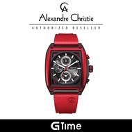 [Official Warranty] Alexandre Christie 6614MCRIPREBA Men's Black Dial Silicone Strap Watch