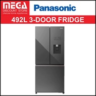 PANASONIC NR-CW530XMMS 492L PRIME+ 3-DOOR FRIDGE WITH NON-PLUMBING WATER DISPENSER