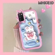 MHKEID Casing Ponsel untuk Samsung A02s A03s M02s F02s A03 Core A04 M04 F04 A04E Case pola kelinci putih 3D softcase lunak tahan guncangan Monster HP kecil TPU Gel silika casing penutup pelindung sarung telepon genggam kesing