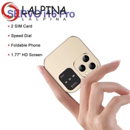 LALPINA Mini Flip Mobile Phone, I16Pro 2SIM Card Flip Foldable Phone, Video Player Voice FM Radio 2G