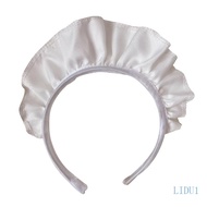 Wide Ruffle Headbands for Women Cosplay White Maid Headwear Gothic Accessories