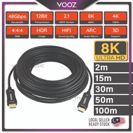[MY Stock] 8K HDMI Fiber Optic AOC Premium 2.1  High Speed Active Optic HDMI Cable [2m/15m/30m/50m/100m]