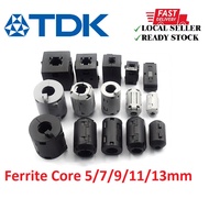 TDK Ferrite Clamp On Cores Round 5 / 7 / 9 / 11 / 13mm Cable Filter EMI Noise Filter