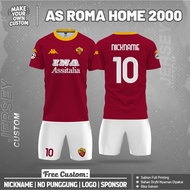 AS Roma Home 2000 Premium Football Jersey Custom Free Name & Back Number