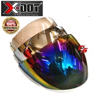 XDOT G618 VISOR ORIGINAL (TINTED / RAINBOW / SILVER)