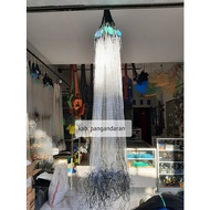 Ready-to-use 3-layer fishing net, 1m high, 25m long, 4in 0.20mm, 1in 0.12mm