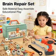 Building Blocks Kids Playset Drill Sekat Toolbox Educational Electric Children