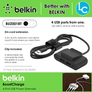 Belkin BUZ001bt BoostCharge 4-Port (2x USB-C and 2x USB-A) USB Power Extender 2M Extension Cord