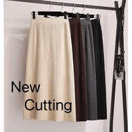 🇲🇾Women Knitted Loose A-Line Skirt Slim High Waist  Casual Thick Elastic Long Maxi Pencil Skirt Musl