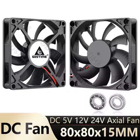 Gdstime 8015 Case Motor Cooler 8CM 5V 12V 24V Mute Computer Case Cooling Fan 80x80x15mm 80mm Dual Ba