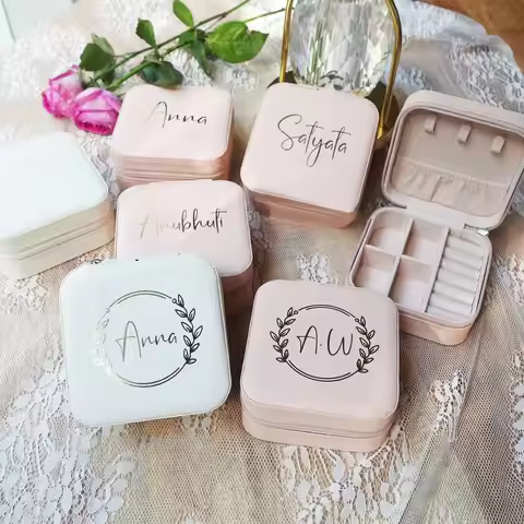 Personalized Jewelry Boxes Bridesmaid Travel Accessories Case Bridal Shower Thank You Gift Ideas Par